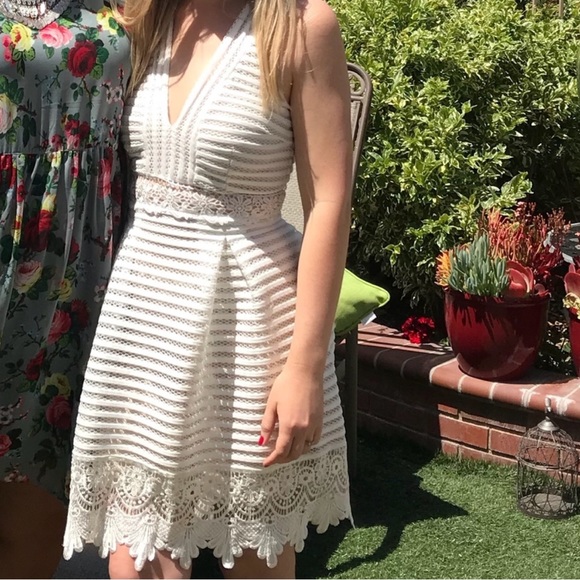 James Coviello Anthro BHLDN WhiteMayfair Embroidered Floral NudeUnderlay Dress 6 - Picture 6 of 16